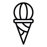 icono de bola de cono de helado, estilo de contorno vector