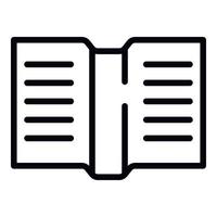 Open book icon, outline style vector