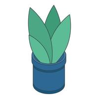 Office succulent icon, isometric style vector