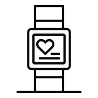 icono de pulsera de monitor cardíaco, estilo de esquema vector