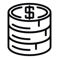 Stack of coins icon, outline style vector