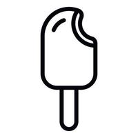 Large ice cream on a stick icon, outline style vector