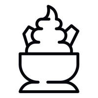 Ice cream in a bowl icon, outline style vector