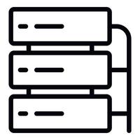 Server cluster icon, outline style vector
