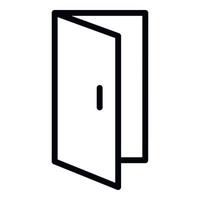 Ajar door icon, outline style vector