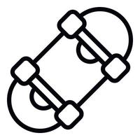 Skateboard icon, outline style vector