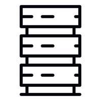 Server tower icon, outline style vector