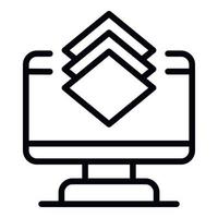 Layer editor computer icon, outline style vector