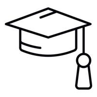 Academic hat icon, outline style vector