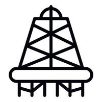 Oil platform icon, outline style vector