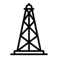 Oil derrick icon, outline style vector