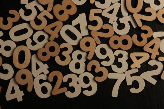 Background of numbers. from zero to nine. Numbers texture. Finance data concept. Mathematic. Seamless pattern with numbers. financial crisis concept. Business success. photo