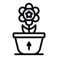 Startup flower pot icon, outline style vector