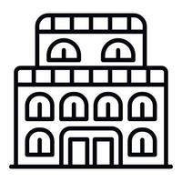 Old exhibition building icon, outline style vector