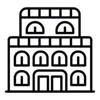 Old exhibition building icon, outline style vector