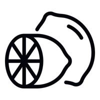 Half lemon icon, outline style vector