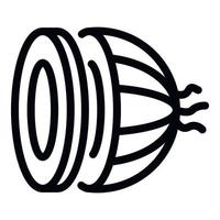 Cutted onion icon, outline style vector