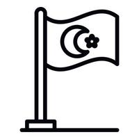 icono de bandera de turquía, estilo de esquema vector