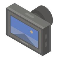 icono de dvr de coche de carretera, estilo isométrico vector