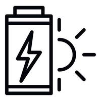 Solar battery icon, outline style vector