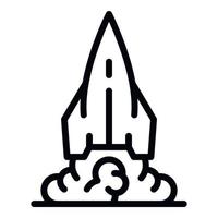 Project rocket icon, outline style vector