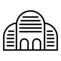 Old architectural building icon, outline style vector
