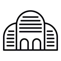 Old architectural building icon, outline style vector