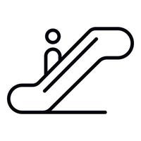 Man at escalator icon, outline style vector