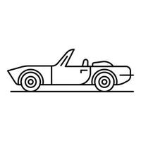 icono de cabriolet, estilo de esquema vector