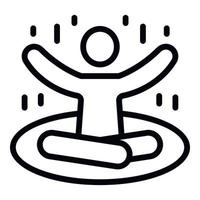 icono de práctica de yoga de hombre, estilo de esquema vector