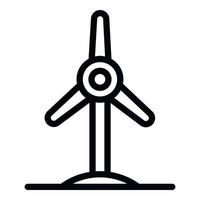 Wind turbine icon, outline style vector