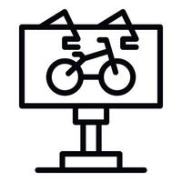 icono de alquiler de bicicletas de vallas publicitarias, estilo de contorno vector