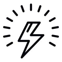 Lightning bolt icon, outline style vector