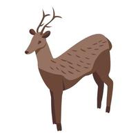 Wild deer icon, isometric style vector