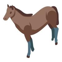 icono de caballo mustang, estilo isométrico vector