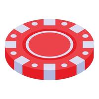 icono de fichas de casino, estilo isométrico vector