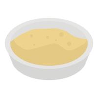 Rice bowl icon, isometric style vector