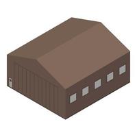 Brown hangar icon, isometric style vector