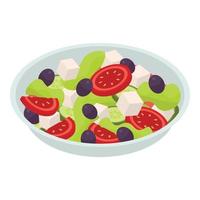 Salad plate icon, isometric style vector