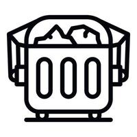 Garbage bin icon, outline style vector