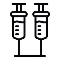 Syringe set icon, outline style vector