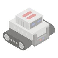 Combat robot icon, isometric style vector