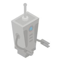 icono de robot transformador, estilo isométrico vector