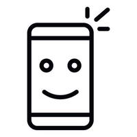 Working smartphone icon, outline style vector