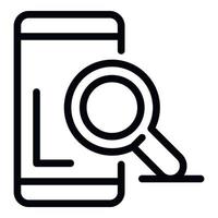 Search smartphone problem icon, outline style vector