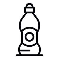 icono de botella de refresco de plástico, estilo de esquema vector