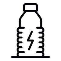 icono de botella energética de plástico, estilo de esquema vector
