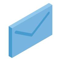 icono de carta de correo azul, estilo isométrico vector