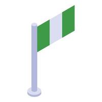 icono de la bandera de nigeria, estilo isométrico vector