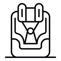 Detachable child car seat icon, outline style vector
